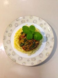 Close-up of served food in plate
