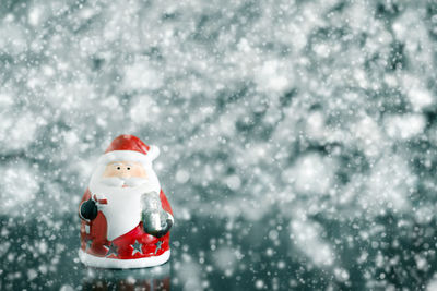 View of toy on snow during christmas