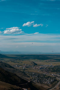 High angle view of cityscape against sky