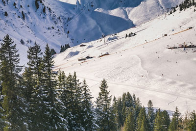 Scenic view of snowcapped mountains