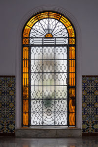 Closed door of building