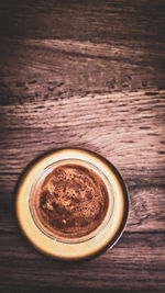 Directly above shot of coffee on table