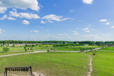 Panoramic view of ethnomir park. ethnographic and amusement park-museum.