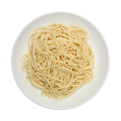 High angle view of noodles in plate