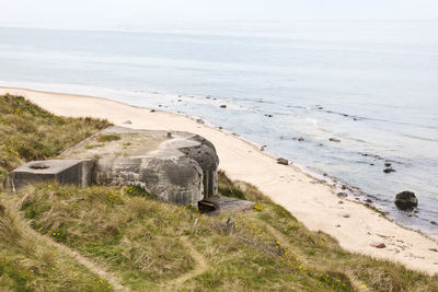 Atlantic wall fortress from world war ii along the danish coast line