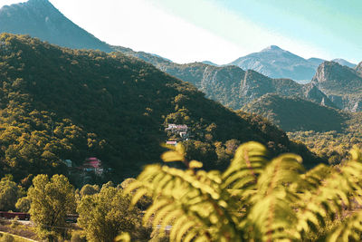 Scenic view of mountains against sky