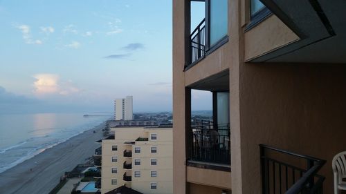 View of sea through window