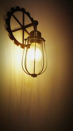 Low angle view of electric lamp