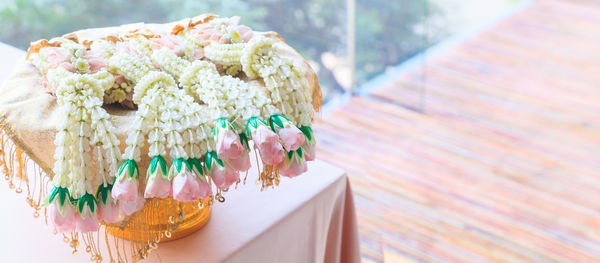 Close-up of multi colored decoration on table