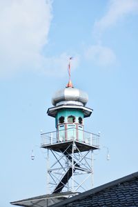 Low angle view of lighthouse against sky