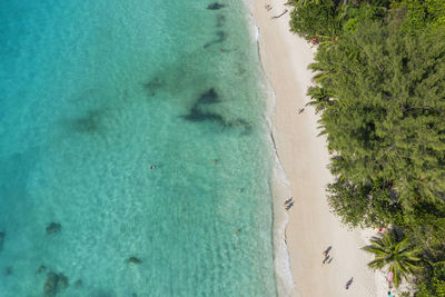 High angle view of beach