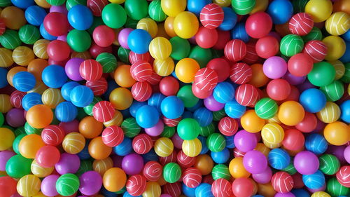 Full frame shot of multi colored ball pool