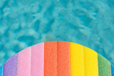 High angle view of colorful object over swimming pool