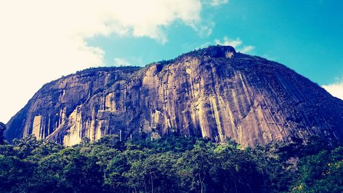 Low angle view of mountain against sky