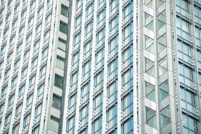 Low angle view of modern glass building in city