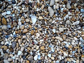 Full frame shot of pebbles on beach