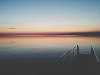 Scenic view of sea against sky at sunset