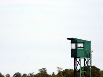 Low angle view of tower against clear sky