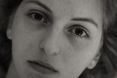 Close-up portrait of serious woman