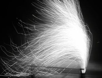 Blurred motion of water at night