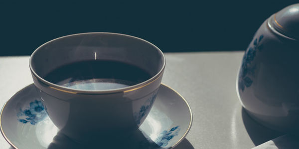 Close-up of coffee on table