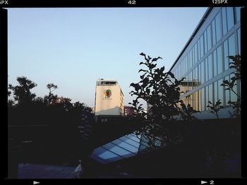 Low angle view of built structure against clear sky