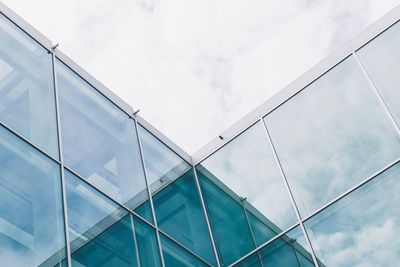 Low angle view of modern building against sky