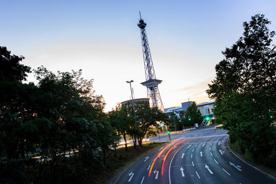 Road passing through city
