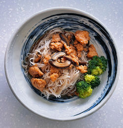 High angle view of food in bowl
