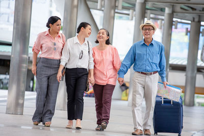 Group of people walking outdoors