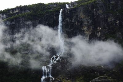 Scenic view of waterfall