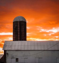 Orange sky seen from factory