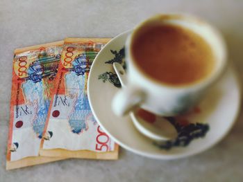 Close-up of drink on table