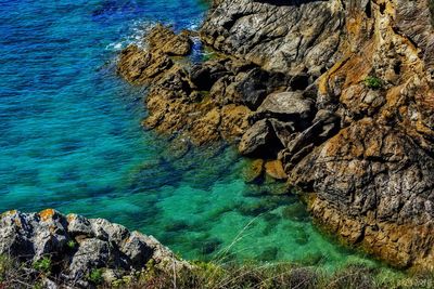 Rock formations in sea