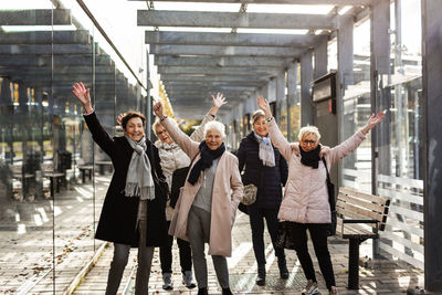 Group of people enjoying in the dark