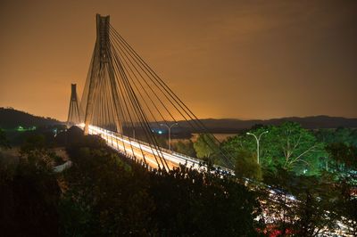 View of bridge against sky at night