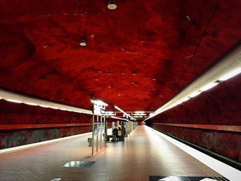 Underground walkway in tunnel