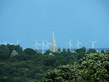 Wind turbines on landscape