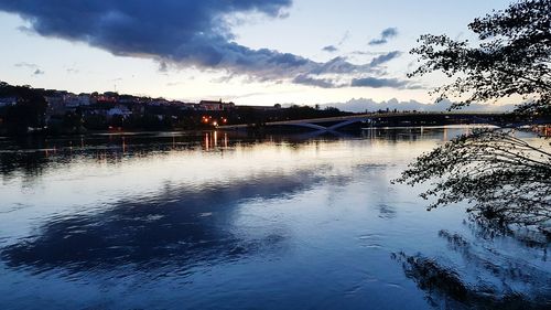 Bridge over river against sky