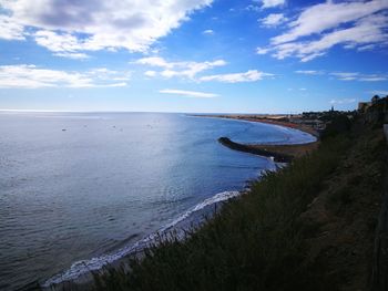 Scenic view of beach against sky