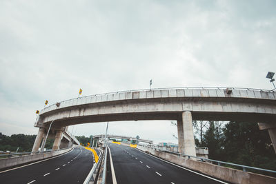 Bridge over highway against sky