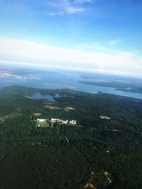 High angle view of landscape against sky