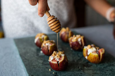 Midsection of person preparing food