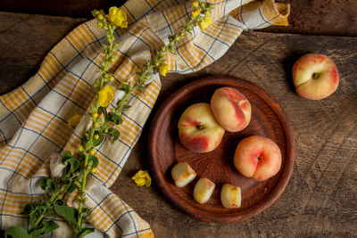 High angle view of food on table