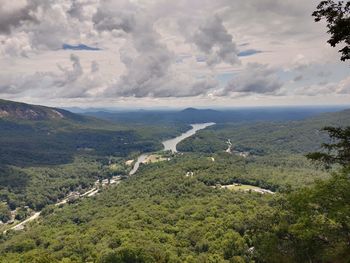 High angle view of landscape against sky