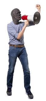 Full length of young man looking away against white background