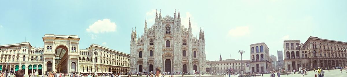 Tourists in front of building