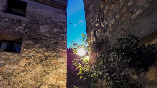 Low angle view of old building against sky