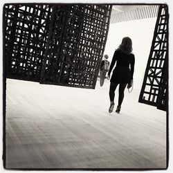 Woman standing in city