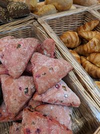 High angle view of meat in market